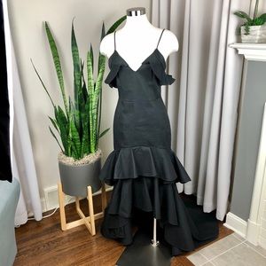 Alexis Flounced High Low Ball Gown Dress M NWOT